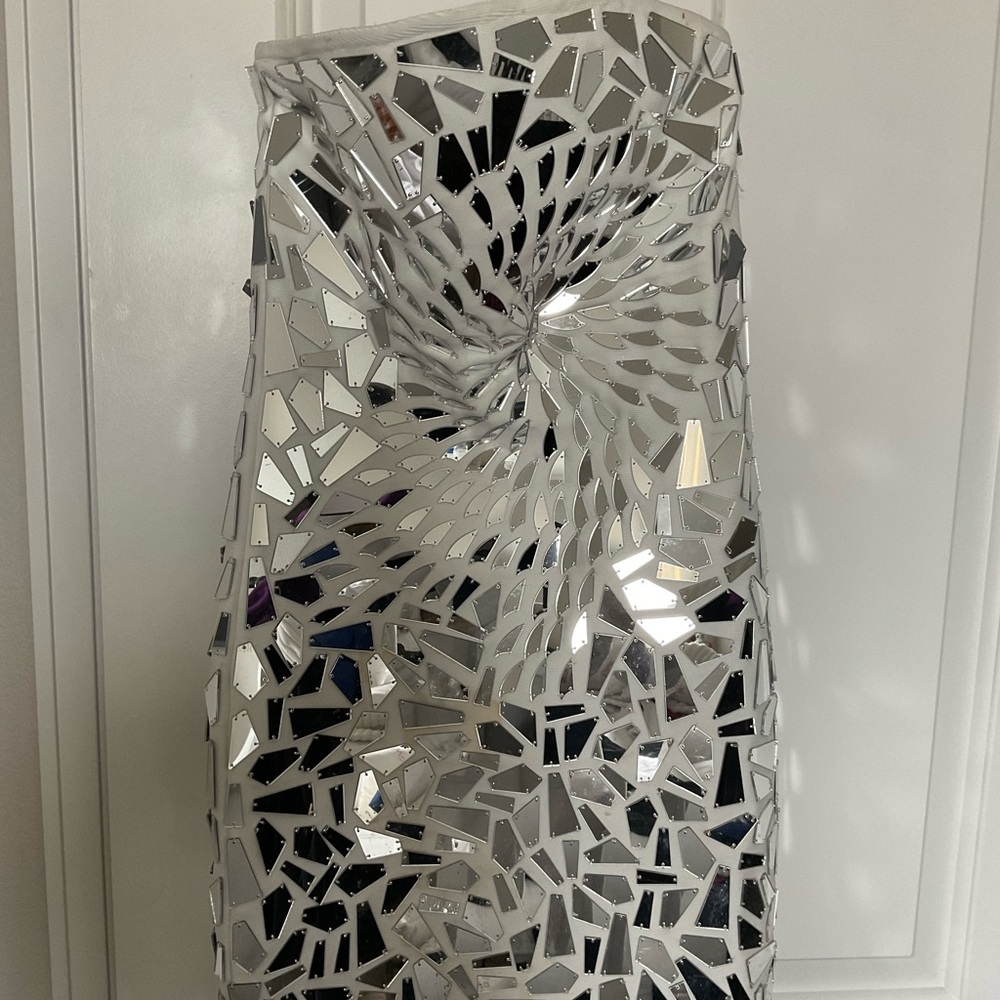Fashion Nova Silver Mirror Mosaic Dress
